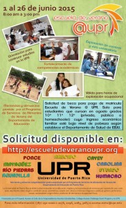 Afiche informativo del programa de Escuela de Verano de la UPR 